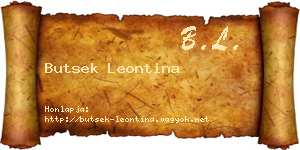 Butsek Leontina névjegykártya